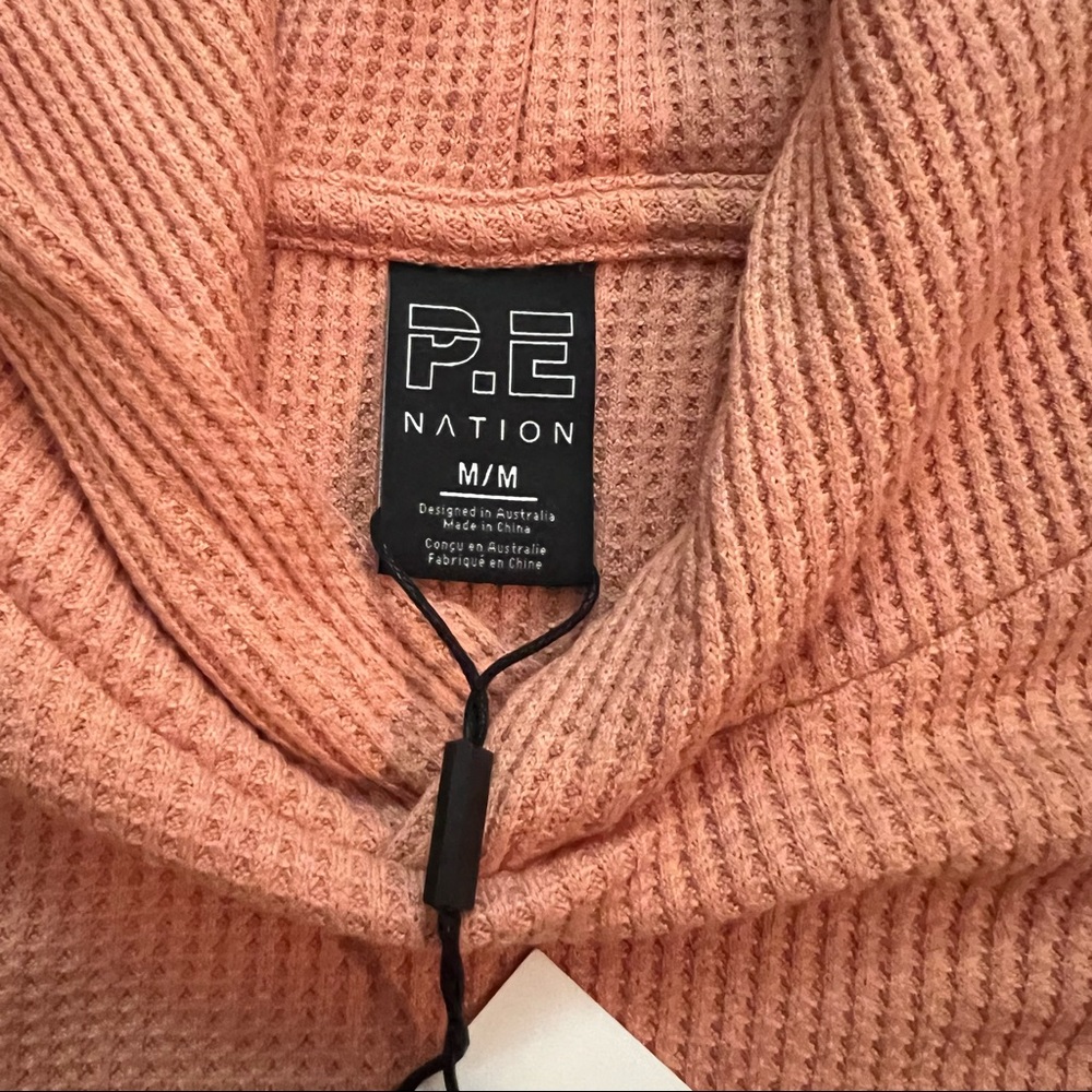 P.E Nation Rebound Waffle Knit Hoodie In Coral size Medium - Picture 10 of 15
